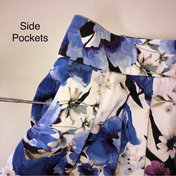 WHBM Floral Sateen Pleated Lined Skirt (2) - Picture 15 of 16